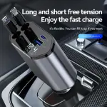 KCM-4-in-1 charger adapter Car cigarette lighter phone charger 120W fast charging flash charging Retractable car charging