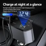 KCM-4-in-1 charger adapter Car cigarette lighter phone charger 120W fast charging flash charging Retractable car charging