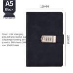KCM-200 Pages A5 Retro Password Book With Lock Diary Thickened Creative Hand Ledger Student Notepad Stationery Notebook Binder